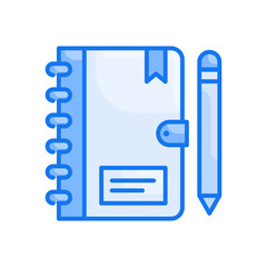 notebook vector blue colours icon style illustration. EPS 10 File