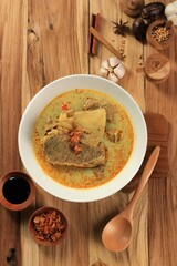 Gule Kambing Jawa Timur or East Java Lamb Curry, Delicious Menu for Eid al Adha. Usually Served with Sate Kambing (Mutton Skewers)