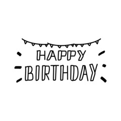 Happy birthday greeting hand lettering design