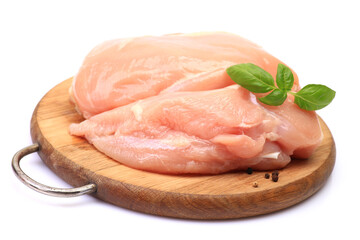 Chicken meat on a white background