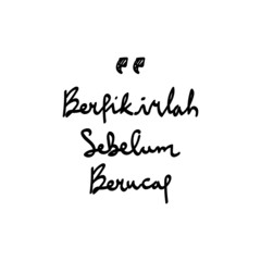Hand lettering indonesia phrase text
