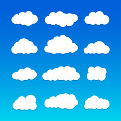 cloud vector, big bundle realistic cloud.