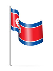 Wavy flag of North Korea