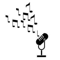 microphone icon for web design isolated on white background