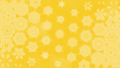 Yellow abstract background with pretty flowers.