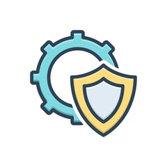 Color illustration icon for protected