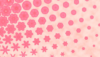 Pink abstract background with pretty flowers.
