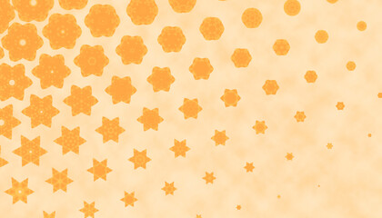 Orange abstract background with pretty flowers.