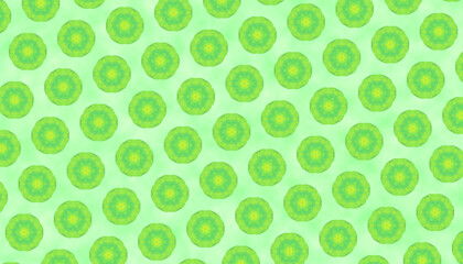 Green abstract background with pretty flowers.