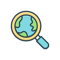 Color illustration icon for exploration