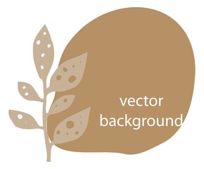 Floral banner with blot shape and elegant twig