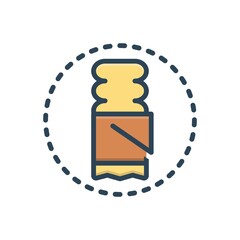 Color illustration icon for coated
