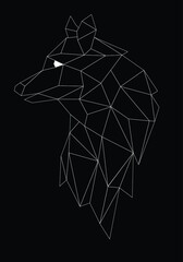 Fototapeta na wymiar geometric wolf modern design on illutration