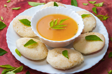 famous South Indian food Idly/idli is ready to serve.