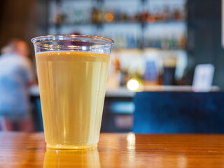 Close shot of a cold white wine