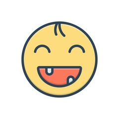 Color illustration icon for kid