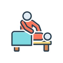 Color illustration icon for massage