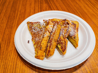 Close shot of breakfast with french toast