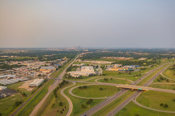 Fototapeta na wymiar Aerial view of the downtown Oklahoma City