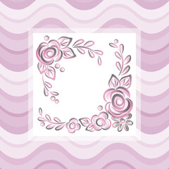 card illustration invitation wedding background floral pink bouquet design vector