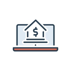 Color illustration icon for banking