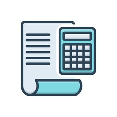 Color illustration icon for accounting