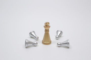 a Chess game. Black king defeats white pawn