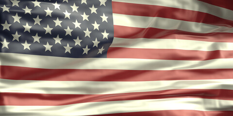 Fototapeta premium United states America national flag waving texture background. 3d illustration.