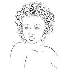 Lineart woman portrait