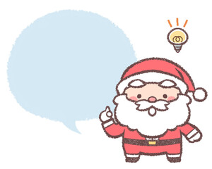 ひらめくサンタクロースとフキダシ