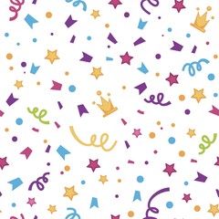 Colored confetti, party and celebration pattern