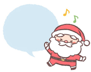 踊るサンタクロースとフキダシ