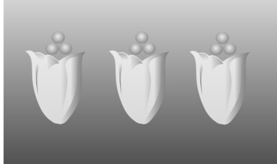 illustration of an background. a minimalist white three (botiga) floral design with pearls on top which symbolizes eternity for couples