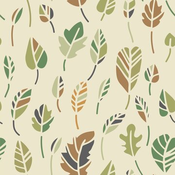 Botany print, leaves lush foliage seamless pattern © Sonulkaster