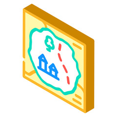 vintage map fairy tale isometric icon vector. vintage map fairy tale sign. isolated symbol illustration