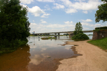 River de IJssel overflowed its banks during the summer of 2021 here at Zwolle