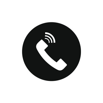 vector image of a telephone receiver in a circle