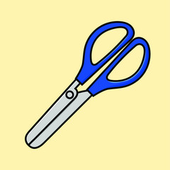 Scissor vector illustration isolated element design for back to school poster, flyer, web icon