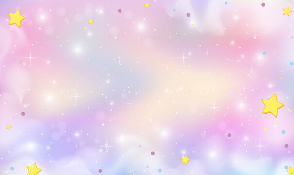 Very beautiful iridescent paper. Fairy background with rainbow mesh. Holographic Foil. Wonderful magic background. Holographic fairy background with magic sparkles, stars and blurs.Vector illustratior