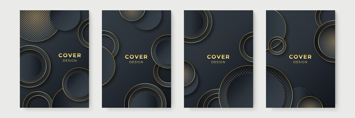 Abstract polygonal pattern luxury dark blue black with gold background. Elegant abstract trendy universal cover poster background templates. Minimalist aesthetic with geometric shapes.