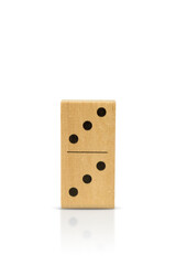 Wooden dominoes isolated on a white background