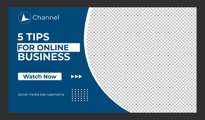 Editable Creative corporate social media web banner and youtube thumbnail template | Youtube live stream video thumbnail for marketing agency | video thumbnail | Youtube thumbnail