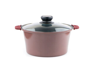 Stainless steel pot isolated on white background