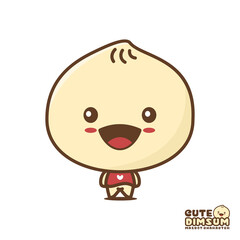cute dimsum mascot, steamed bun cartoon illustration