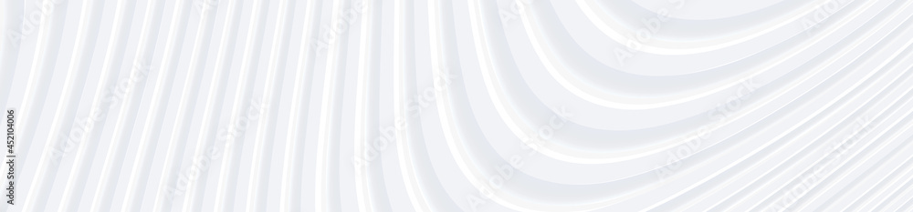 Poster 3d white wavy background for business presentation. abstract grey stripes elegant pattern. minimalis