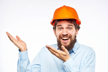 emotional man professional working profession Studio hand gesture