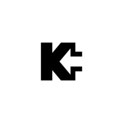 Letter K combination with an arrow. Company logo design.