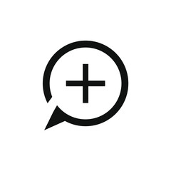 Obraz premium plus sign in the middle of the truncated circle bubble