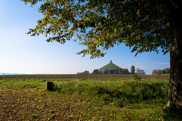 A common autumn day at the Lion's Mound (Butte du Lion) memorial site, a monument to the casualties...