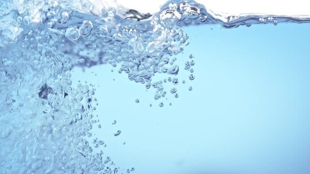 Super Slow Motion Shot of Splashing and Bubbling Water at 1000 fps.